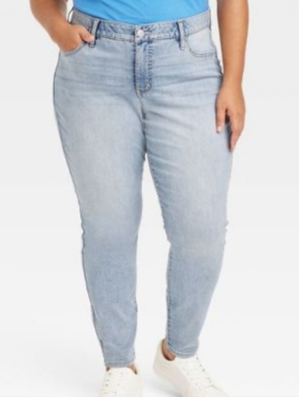 Women's Mid-Rise Skinny Jeans Ava & Viv Vintage Denim Wash 24